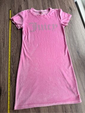 Juicy Couture Pink Rhinestone Logo Tee Dress